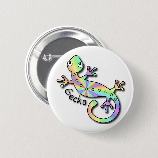Psychedelischer Gecko Button (Vorne & Hinten)