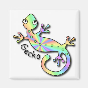 Psychedelischer Gecko Magnet