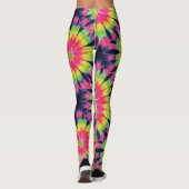 Psychedelischer Gefärbte Krawatte-Effekt Nahtloses Leggings (Rückseite)