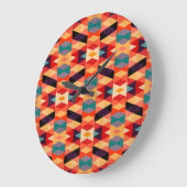 Psychedelischer geometrischer Hintergrund: Vintage Große Wanduhr (Winkel)