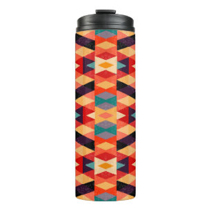 Psychedelischer geometrischer Hintergrund: Vintage Thermosbecher