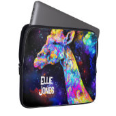 Psychedelischer Giraffe editierbarer Name Laptopschutzhülle (Vorne Rechts)