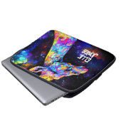 Psychedelischer Giraffe editierbarer Name Laptopschutzhülle (Vorne Knopf)