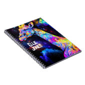 Psychedelischer Giraffe editierbarer Name Notizblock (Rechte Seite)