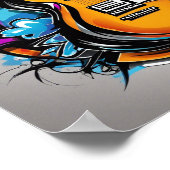Psychedelischer Gitarren-T - Shirt Poster (Ecke)