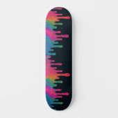 Psychedelischer Glitzer Neon Paint Tropfen Skatebo Skateboard (Vorderseite)