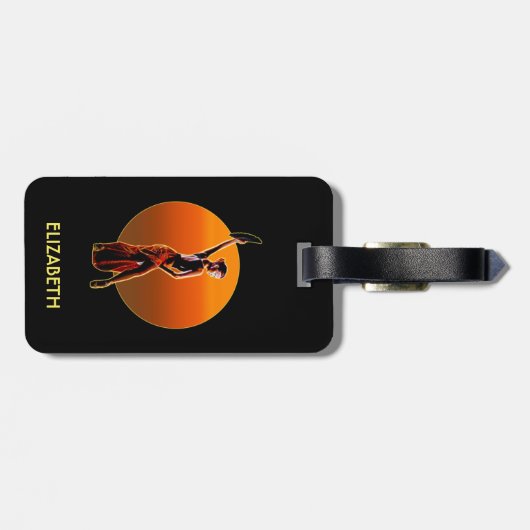 Psychedelischer glühender spanischer gepäckanhänger (Rückseite horizontal)