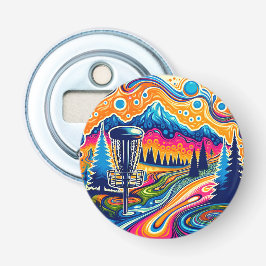 Psychedelischer Golfplatz in den Bergen Flaschenöffner