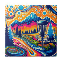 Psychedelischer Golfplatz in den Bergen