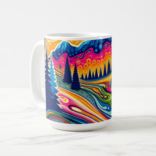 Psychedelischer Golfplatz in den Bergen Kaffeetasse (Vorderseite Links)