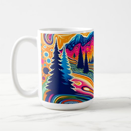 Psychedelischer Golfplatz in den Bergen Kaffeetasse (Links)