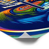 Psychedelischer Golfplatz in den Bergen Poster (Ecke)