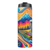 Psychedelischer Golfplatz in den Bergen Thermosbecher (Vorderseite)