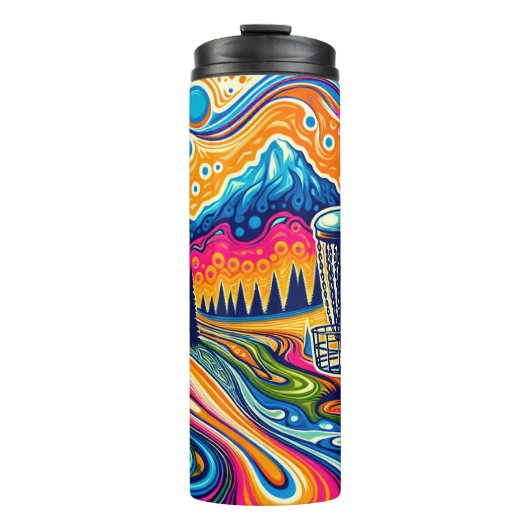 Psychedelischer Golfplatz in den Bergen Thermosbecher (Vorderseite)