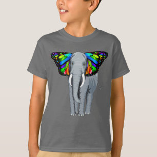 Psychedelischer grauer Elefant mit den T-Shirt