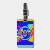 Psychedelischer Groove: Pop Art Abstrakt Energy Gepäckanhänger (Vorderseite vertikal)