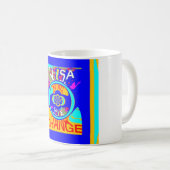 Psychedelischer Groove: Pop Art Abstrakt Energy Kaffeetasse (VorderseiteRechts)
