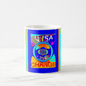 Psychedelischer Groove: Pop Art Abstrakt Energy Kaffeetasse (Mittel)