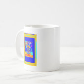 Psychedelischer Groove: Pop Art Abstrakt Energy Kaffeetasse (Vorderseite Links)