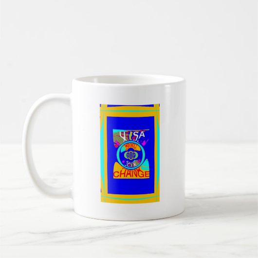 Psychedelischer Groove: Pop Art Abstrakt Energy Kaffeetasse (Links)