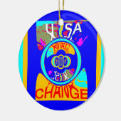 Psychedelischer Groove: Pop Art Abstrakt Energy Keramik Ornament (Links)