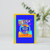 Psychedelischer Groove: Pop Art Abstrakt Energy Postkarte (Stehend Vorderseite)