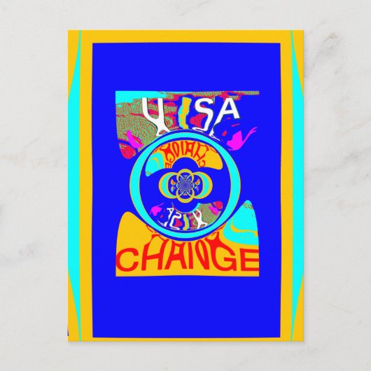 Psychedelischer Groove: Pop Art Abstrakt Energy Postkarte (Vorderseite)