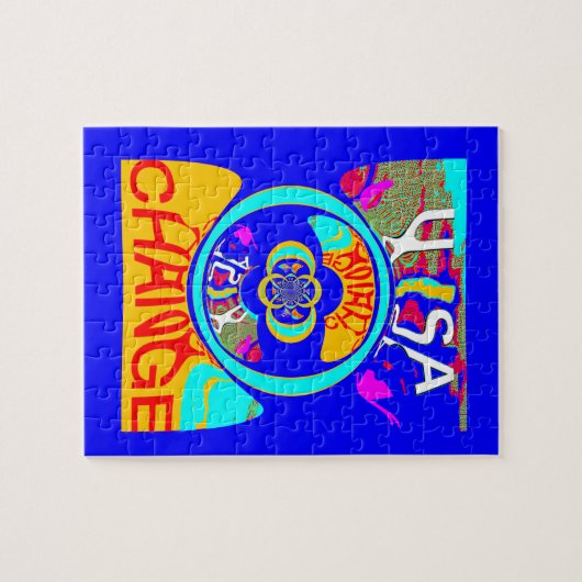 Psychedelischer Groove: Pop Art Abstrakt Energy Puzzle (Horizontal)