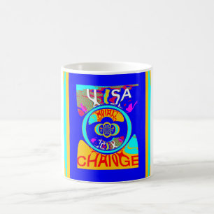 Psychedelischer Groove: Pop Art Abstrakte Energie Kaffeetasse