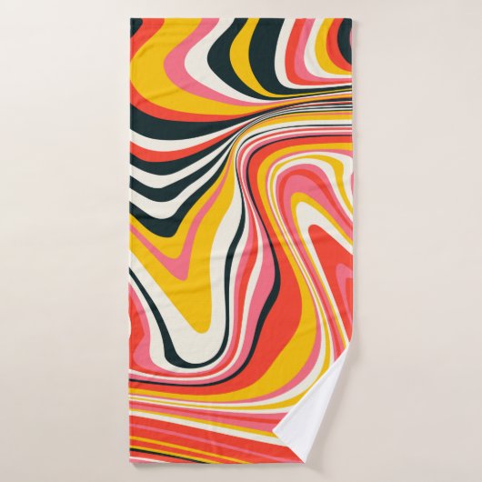 Psychedelischer Groovy Hintergrund. Abstrakt b Badehandtuch (Badehandtuch)
