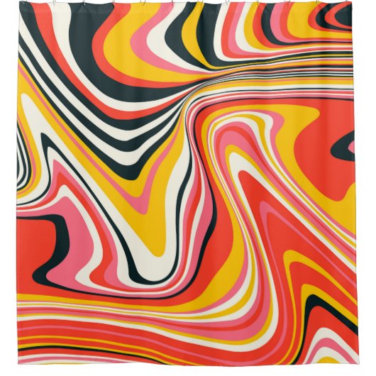 Psychedelischer Groovy Hintergrund. Abstrakt b Duschvorhang (Vorderseite)