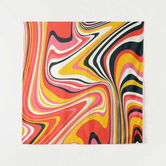 Psychedelischer Groovy Hintergrund. Abstrakt b Wandteppich (Vorderseite (Horizontal))