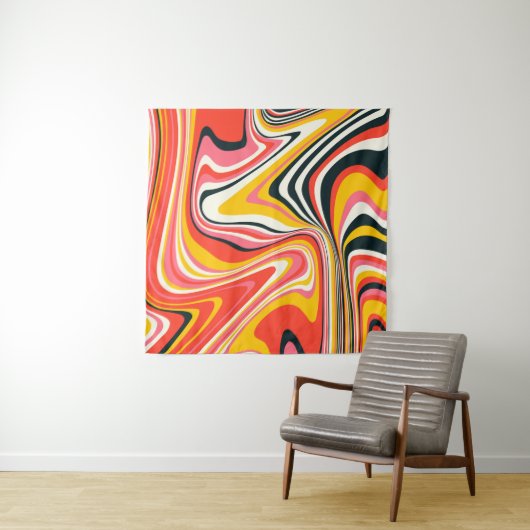 Psychedelischer Groovy Hintergrund. Abstrakt b Wandteppich (Beispiel (Horizontal))