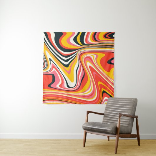 Psychedelischer Groovy Hintergrund. Abstrakt b Wandteppich (Beispiel)