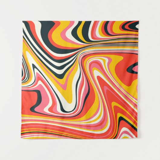 Psychedelischer Groovy Hintergrund. Abstrakt b Wandteppich (Vorderseite)