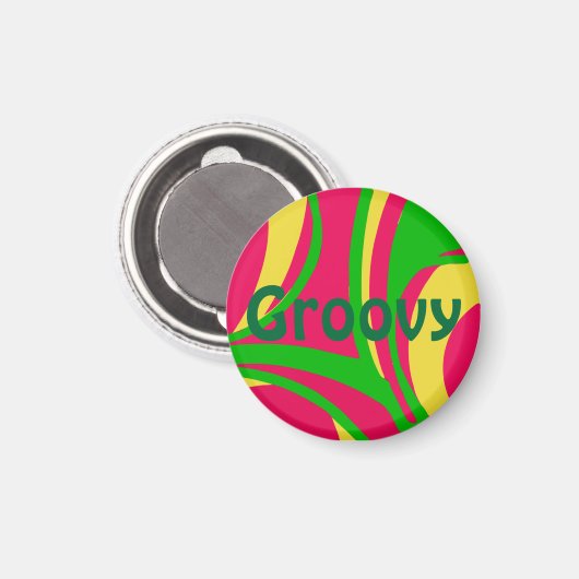Psychedelischer Groovy Magnet (Vorderseite/Rückseite)