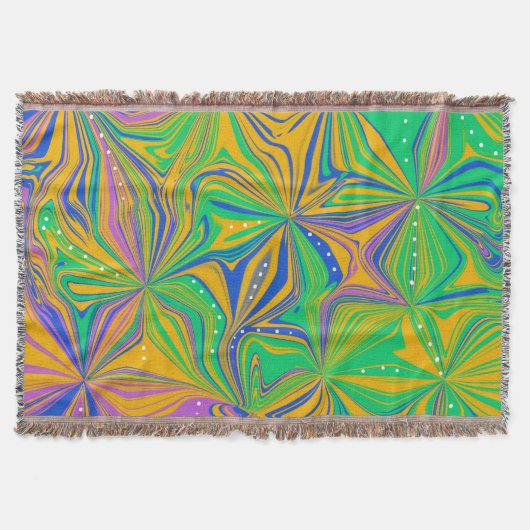 Psychedelischer grüner Mischmasch abstrakte Farbig Decke (Vorderseite)