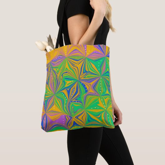 Psychedelischer grüner Mischmasch abstrakte Farbig Tasche (Von Nahem)