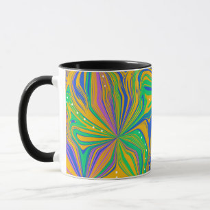 Psychedelischer Grüner Mix Abstrakte Farbgebung Tasse