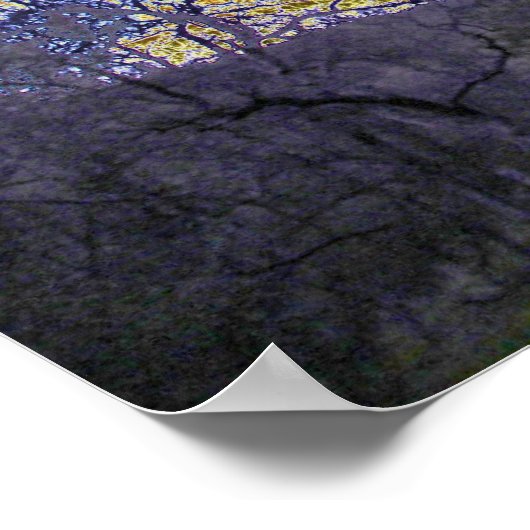 psychedelischer grüner und gelber Himmel Poster (Ecke)