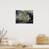 psychedelischer grüner und gelber Himmel Poster (Küche)