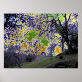 psychedelischer grüner und gelber Himmel Poster (Vorne)