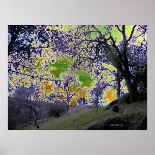 psychedelischer grüner und gelber Himmel Poster (Vorne)