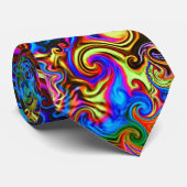 Psychedelischer Halsband Neon Regenbogen Krawatte (Gerollt)