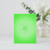 Psychedelischer heiliger Geometrie-Herz Chakra Postkarte (Stehend Vorderseite)