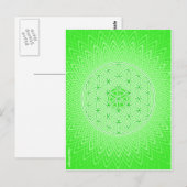 Psychedelischer heiliger Geometrie-Herz Chakra Postkarte (Vorne/Hinten)