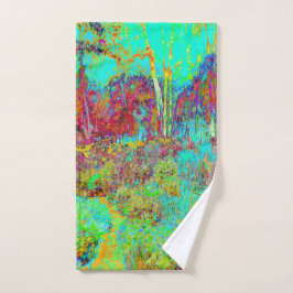 Psychedelischer Herbst Gold und Aqua Garden Landsc Handtuch