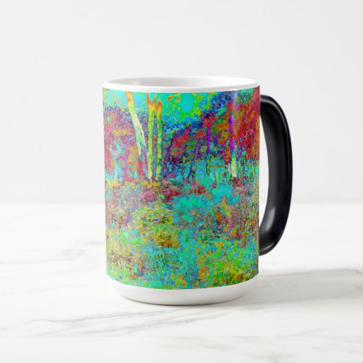 Psychedelischer Herbst Gold und Aqua Garden Landsc Verwandlungstasse (VorderseiteRechts)