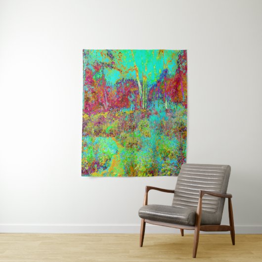 Psychedelischer Herbst Gold und Aqua Garden Landsc Wandteppich (Beispiel)