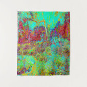 Psychedelischer Herbst Gold und Aqua Garden Landsc Wandteppich (Vorderseite)